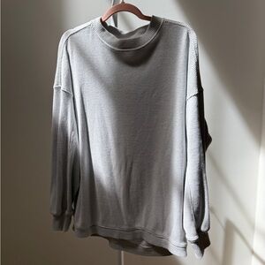 aerie Gray Thermal Crewneck Sweater